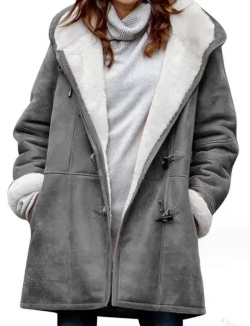 Veste matelassée femme 2023 automne mode bouton poche Design solide décontracté à manches longues à capuche quotidien longueur moyenne veste matelassée