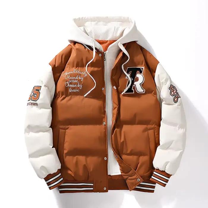 Parka homme coton rembourré veste à capuche lettre broderie poches zippées résistant au froid vêtements d'extérieur mâle manteau Streetwear Chic offres spéciales