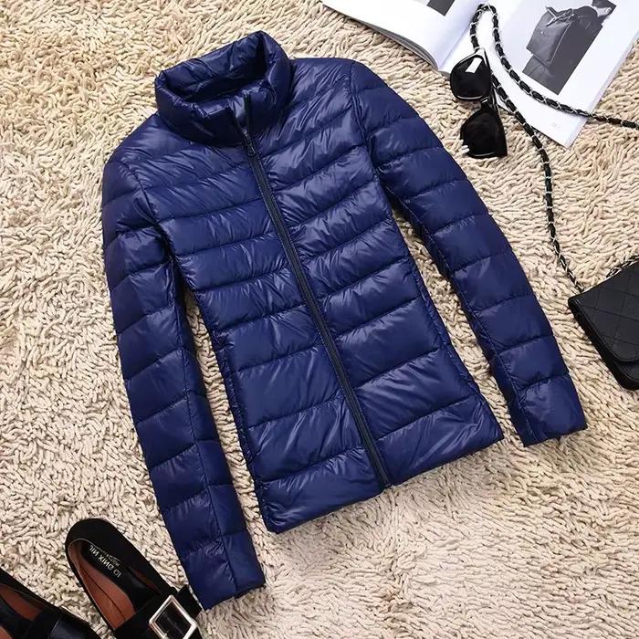 Parka courte à capuche en duvet de canard blanc pour femme, veste mince ultra-légère, manteau chaud, automne, hiver, 2024