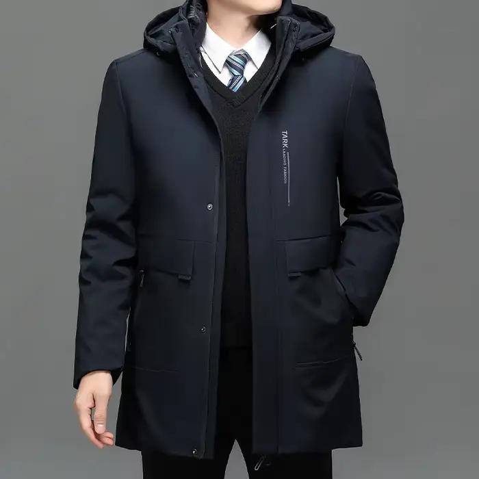 Hommes vestes à capuche vêtements d'extérieur décontractés Parkas longs