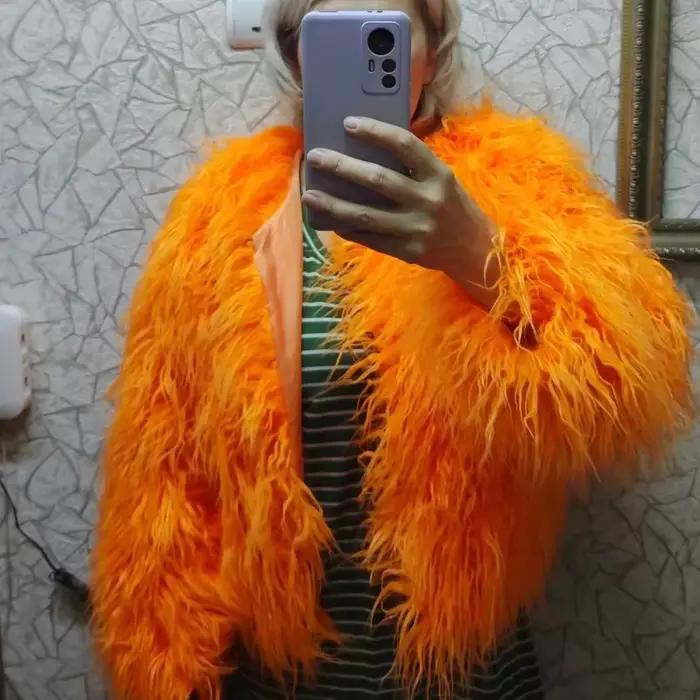 Bonne veste mongole en fausse fourrure moelleuse pour femmes automne hiver vêtements de mode couleur unie à manches