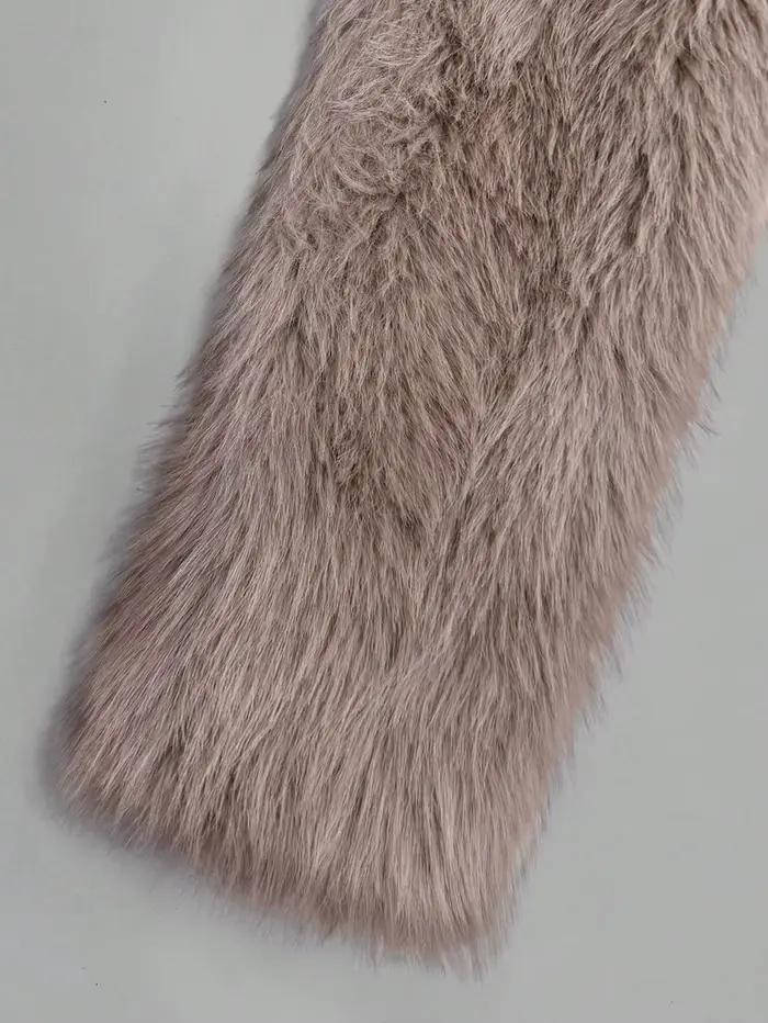 Manteau court de luxe en fausse fourrure pour femme