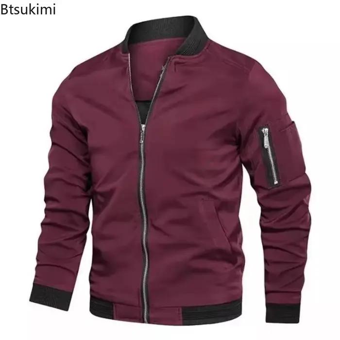 Blouson Bomber Homme 2026 – Nouvelle Collection Printemps-Automne – Col Montant Tendance – Veste Baseball Décontractée