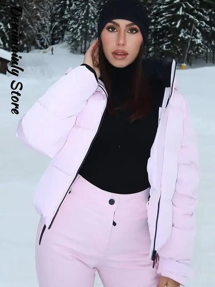 Vêtements de ski coupe-vent roses