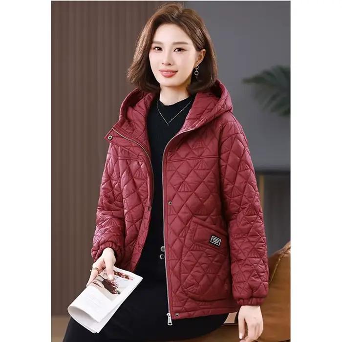 Nouveau 2025 mère d'âge moyen lâche décontracté femmes hiver Parka manteau confortable à manches longues haut de gamme dames vers le bas coton veste