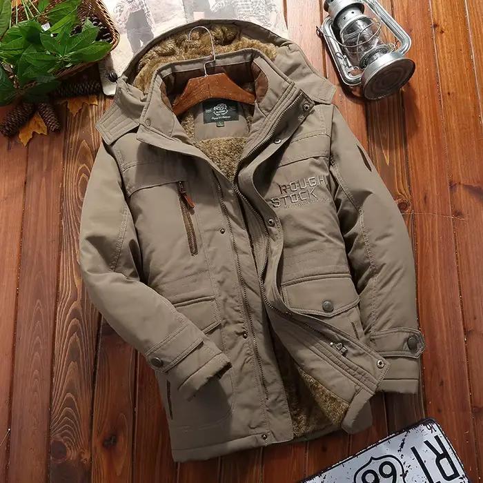 Militaire épais chaud à capuche coupe-vent hommes veste d'hiver doublure polaire extérieur Parka manteau vêtements d'extérieur grande taille 6XL multi-poches