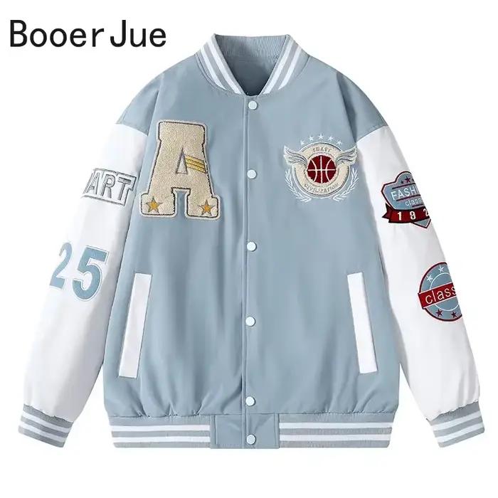 Varsity Baseball Bomber veste hommes Hip Hop Harajuku os lettre Patchwork vestes en cuir Streetwear femmes unisexe collège manteaux