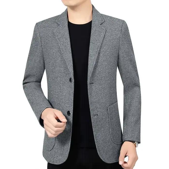 Veste de Costume Homme Tendance, Blazer Vintage à Simple Boutonnage, Manches Longues, Poches, Col Rabattu, Confortable et Polyvalent