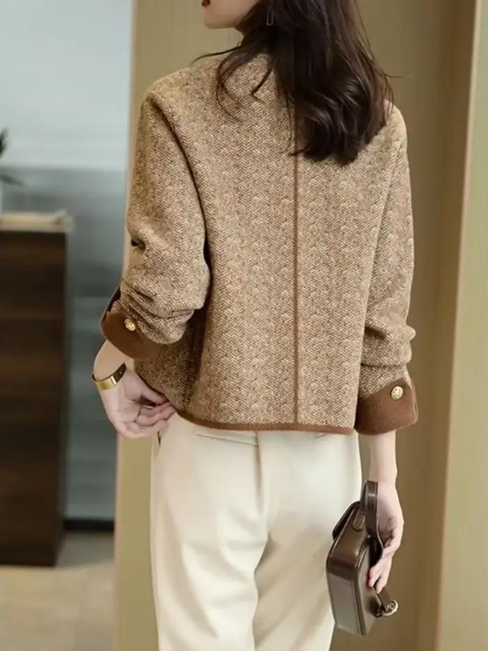 Manteau en mélange de laine demi-ogo pour femme