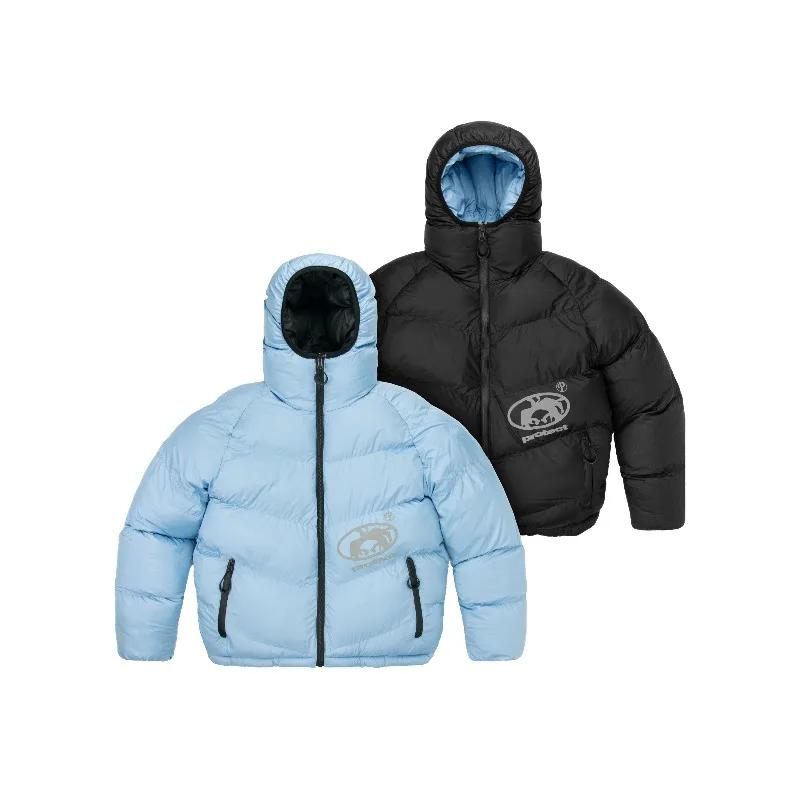 Y2K protéger doudoune rétro réversible à capuche Couples manteau américain haute rue Hip Hop Streetw