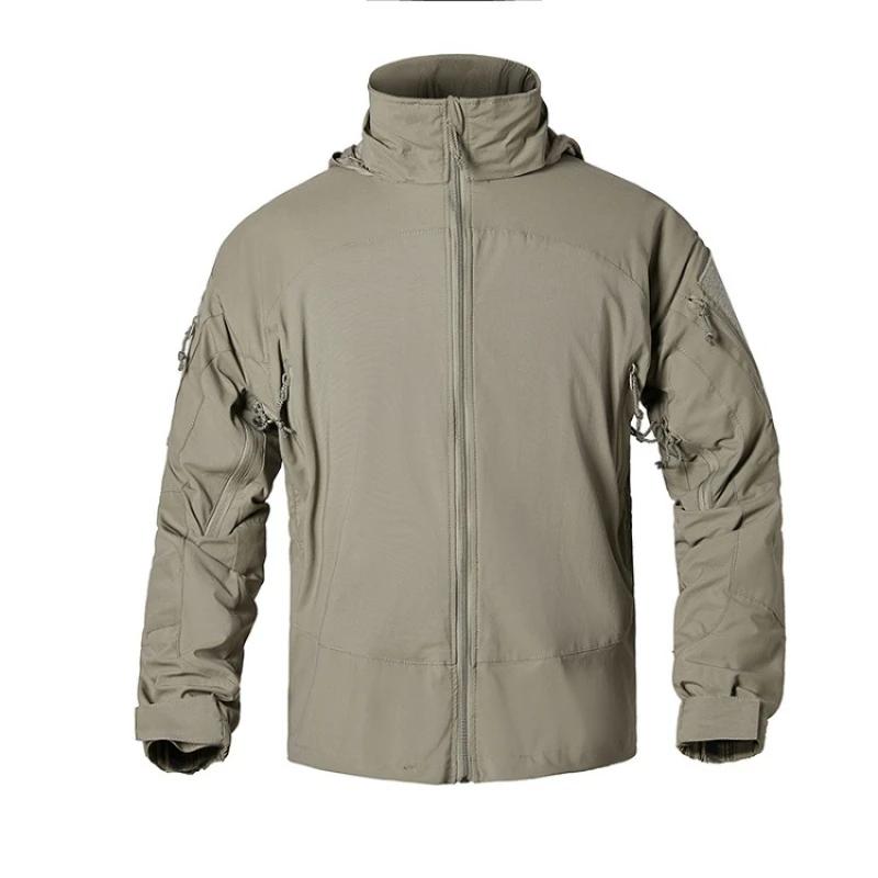 Softshell mince veste tactique coupe-vent à capuche hommes vêtements d'escalade en plein air randonn