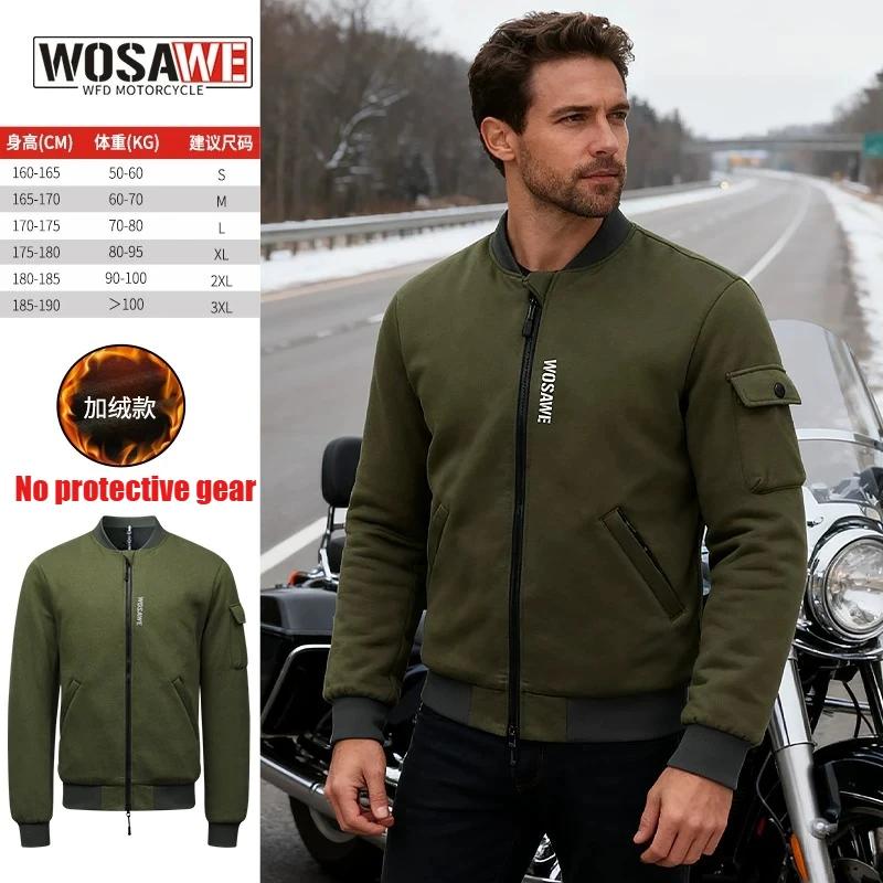 Blouson de moto d'hiver pour homme, rétro, chaud, avec protections amovibles, veste bomber décontrac