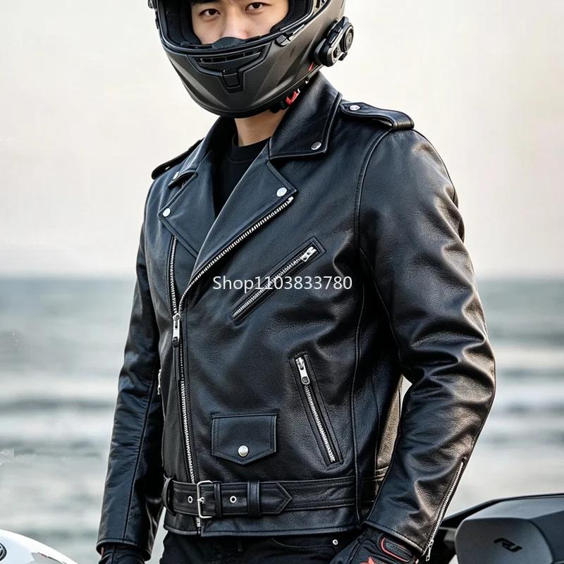 Blousons en cuir pour hommes – Nouveauté Automne-Printemps – Blouson moto décontracté en PU – Mantea