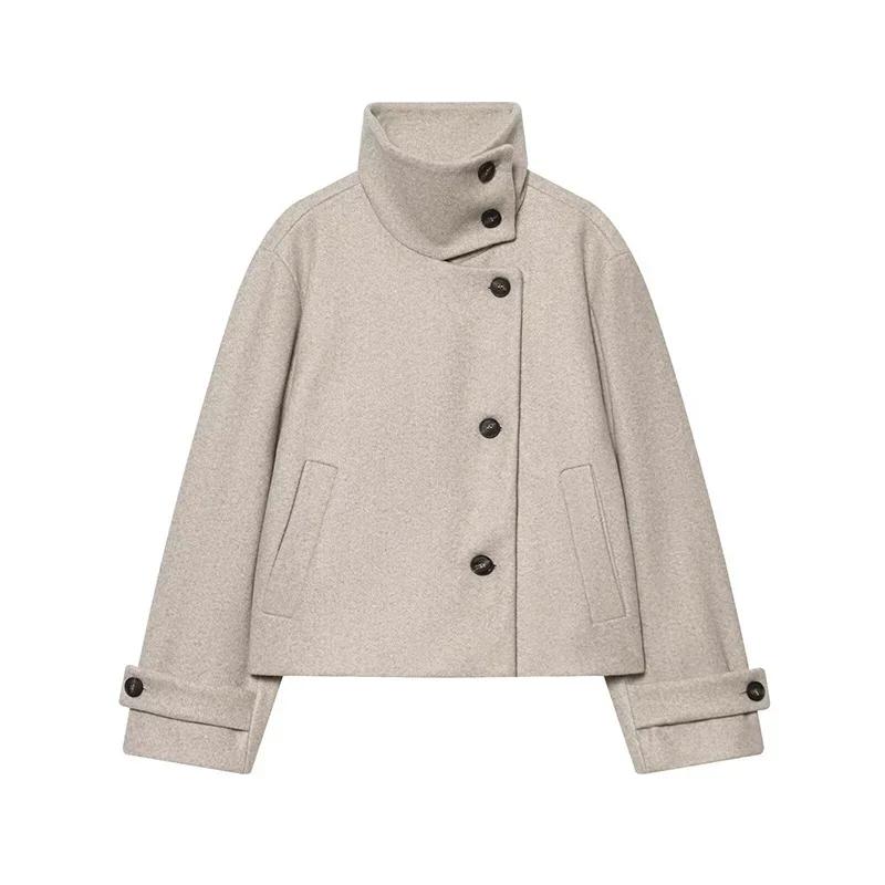 Manteaux pour femmes, veste en laine courte pour femme, vestes courtes amples, tenues quotidiennes p