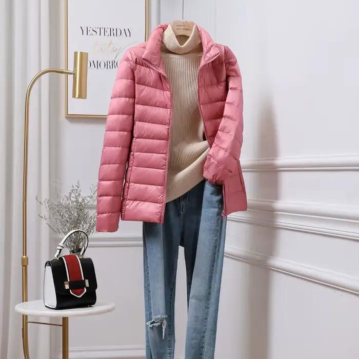 15 couleurs femme coupe ajustée courte Portable coupe-vent doudoune nouvelles femmes automne hiver e