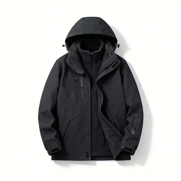 Veste 3 en 1 pour hommes, polaire détachable, coupe-vent, imperméable, manteau d'hiver, randonnée en