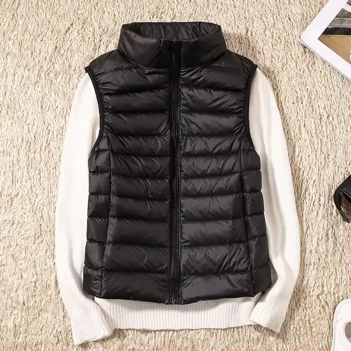 Gilets sans manches pour femmes, vestes d'hiver tendance, manteaux matelassés en coton pour hommes,