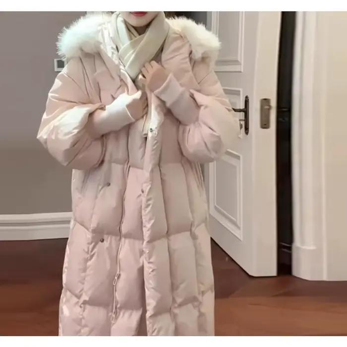 Manteau en duvet de coton rose haut de gamme, doux et doux pour femmes, nouveau style d'hiver 2025,