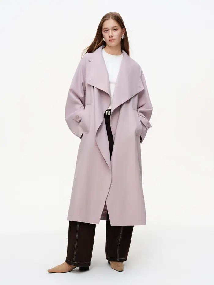 DUSHU – Trench-Coat de Style britannique pour femmes, coupe cintrée, mi-long, vêtements d'extérieur,