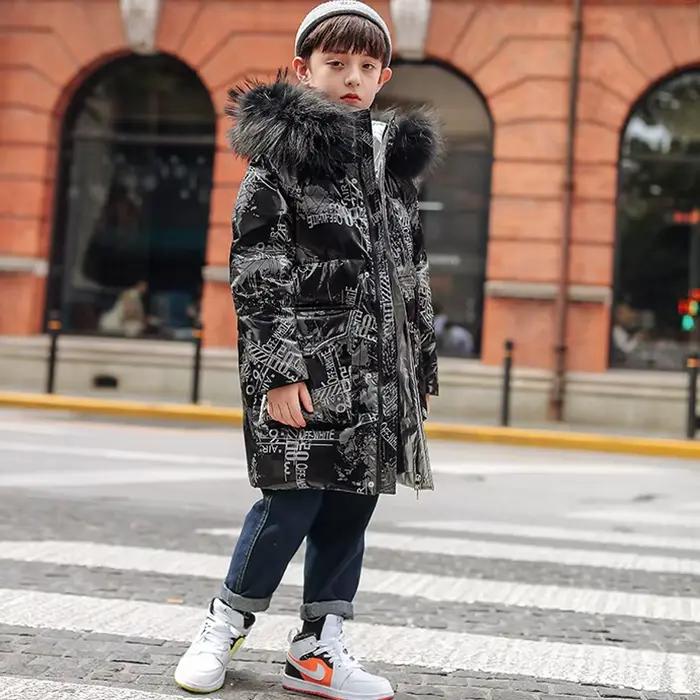 -30 degrés russe hiver garçon doudoune imperméable brillant épais chaud garçon manteau d'extérieur 5