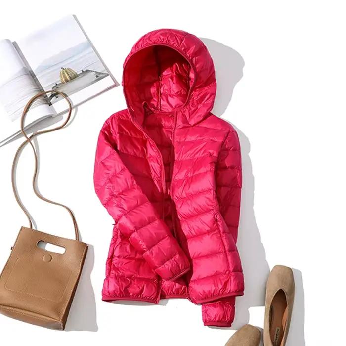 90% Ultra-léger grande taille mince doudoune femmes 2020 automne hiver mince court à capuche chaud b