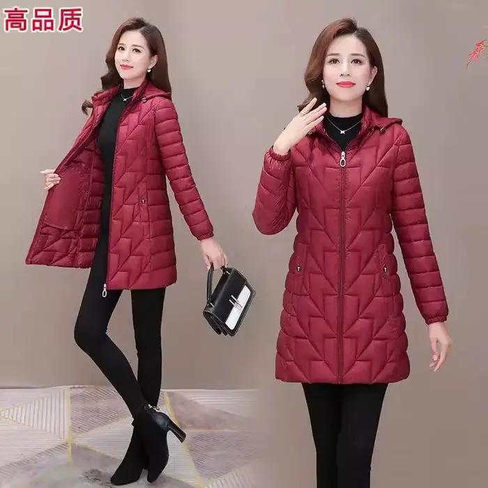 Parka mi-longue légère pour femme, manteau d'automne matelassé en coton, doudoune rembourrée, parka