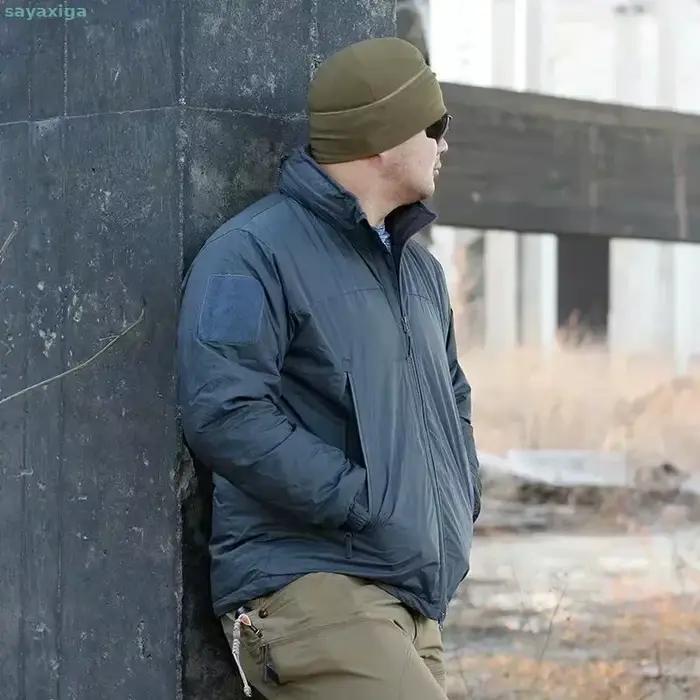 Veste d'hiver pour hommes, niveau 7, veste tactique en duvet, coupe-vent chaud et imperméable, parka