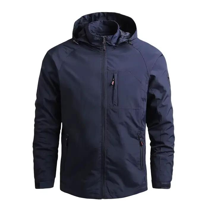 Hommes vestes de randonnée en plein air imperméable à capuche coupe-vent manteau hommes automne nouv