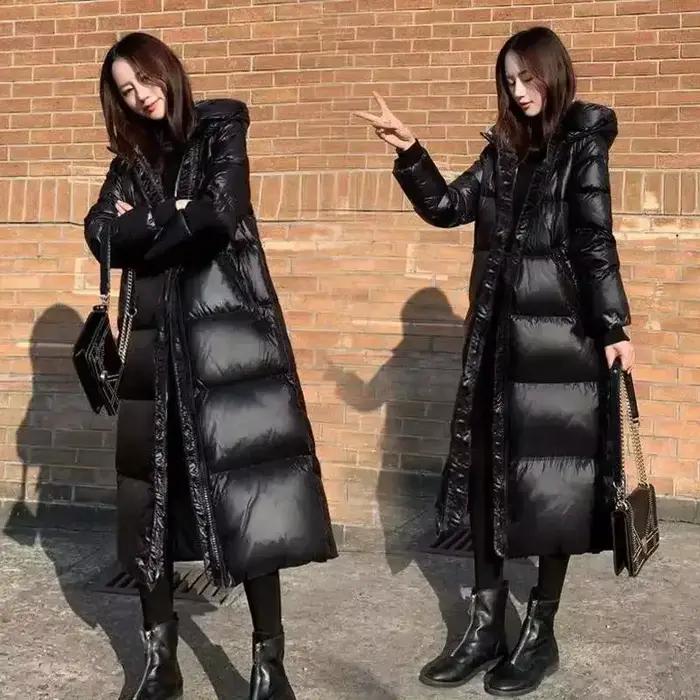 Manteaux en coton épais 2025 Parka d'hiver vestes noires Parkas longs pour femmes manteaux d'hiver c