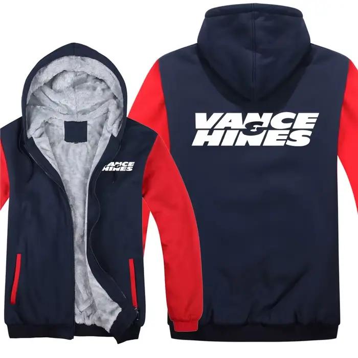 Vance and Hines-Sweats à capuche d'hiver pour hommes, manteau chaud, veste PVD, sourire