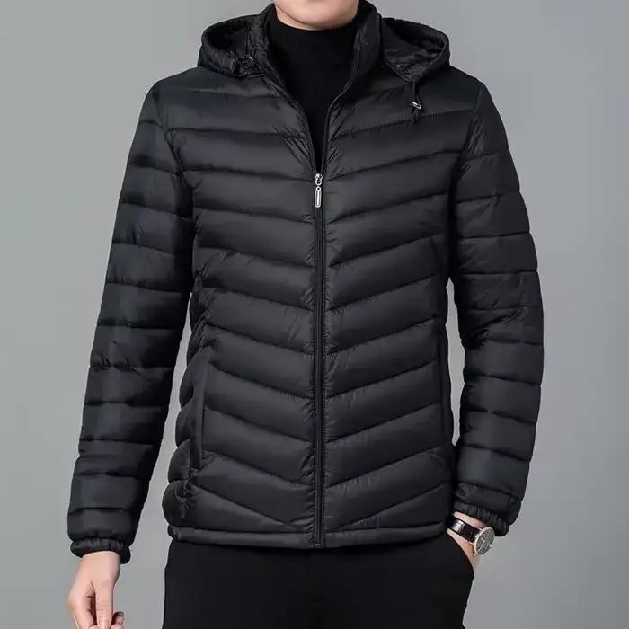 Doudounes à capuche pour hommes, manteau rembourré, doudounes légères, parkas d'hiver, jeune, en ven