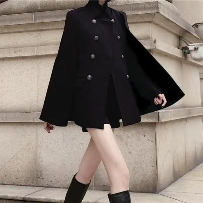 Pardessus à manches chauve-souris pour femme, mélange, basique, streetwear, tempérament, dames, simp