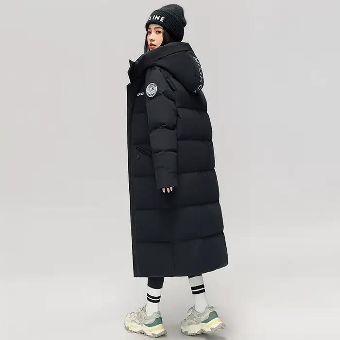 Doudoune longue à capuche pour hommes et femmes, manteau de couple, parkas sportives, coupe-vent, su