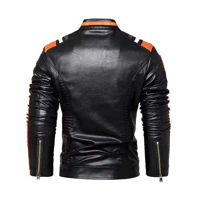 Veste de Moto en simili cuir pour hommes, imperméable, coupe-vent, PU, Bomber Vintage