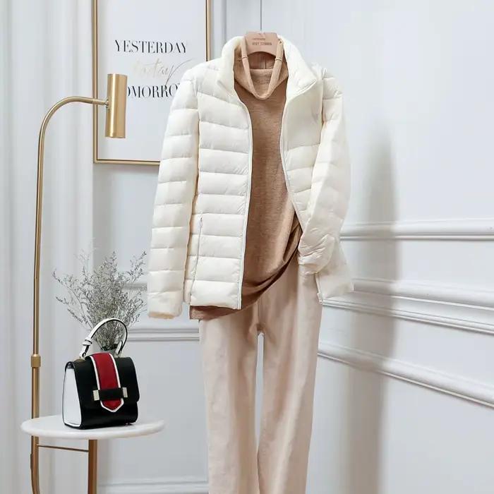 15 couleurs femme coupe ajustée courte Portable coupe-vent doudoune nouvelles femmes automne hiver e