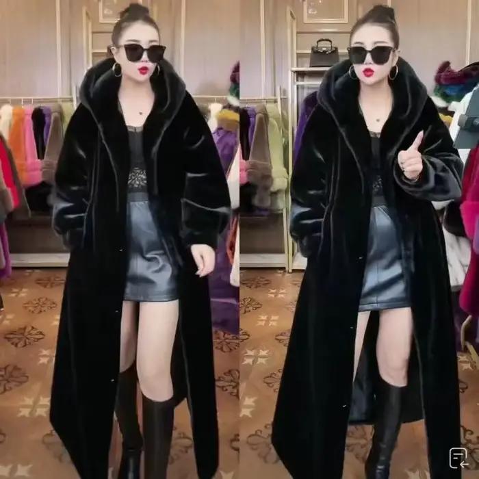 Veste en velours de vison imité pour femme, imprimé léopard, manteau paresseux et mn arc-en-ciel, à