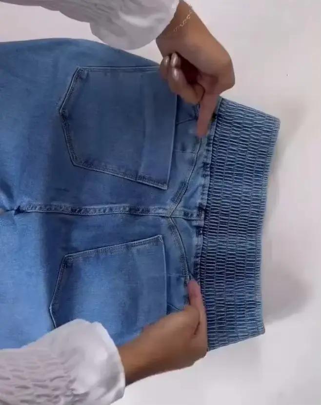 ALLUKASA 2025 automne hiver élégant taille haute bouton avant décontracté femme jean Sexy mode dos f