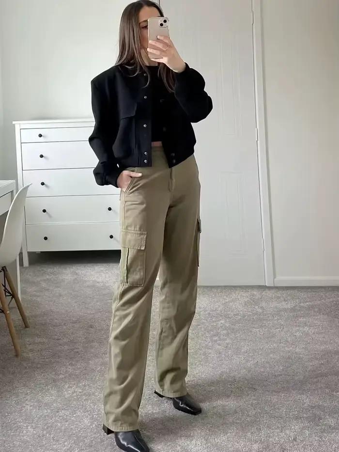 MUJER 2025 femme Bomber veste blanc automne hiver bouton recadrée vestes pour femmes mode à manches