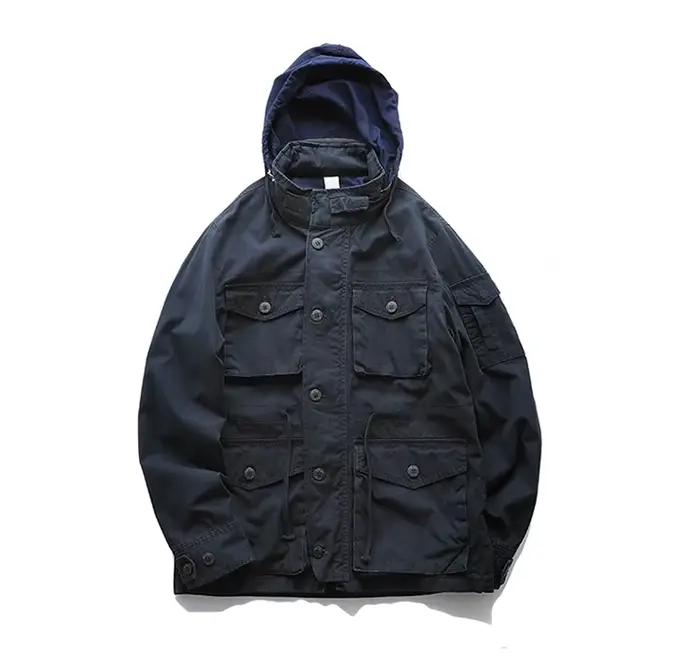 Veste matelassurera lourde rétro américaine, coupe-vent, manteau d'outillage de poche, style militai