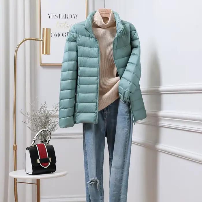 15 couleurs femme coupe ajustée courte Portable coupe-vent doudoune nouvelles femmes automne hiver e