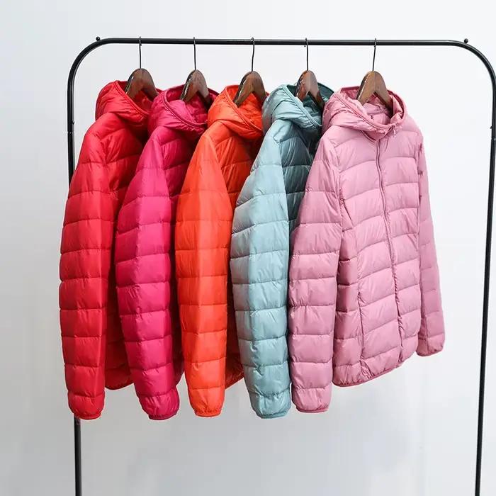 90% Ultra-léger grande taille mince doudoune femmes 2020 automne hiver mince court à capuche chaud b
