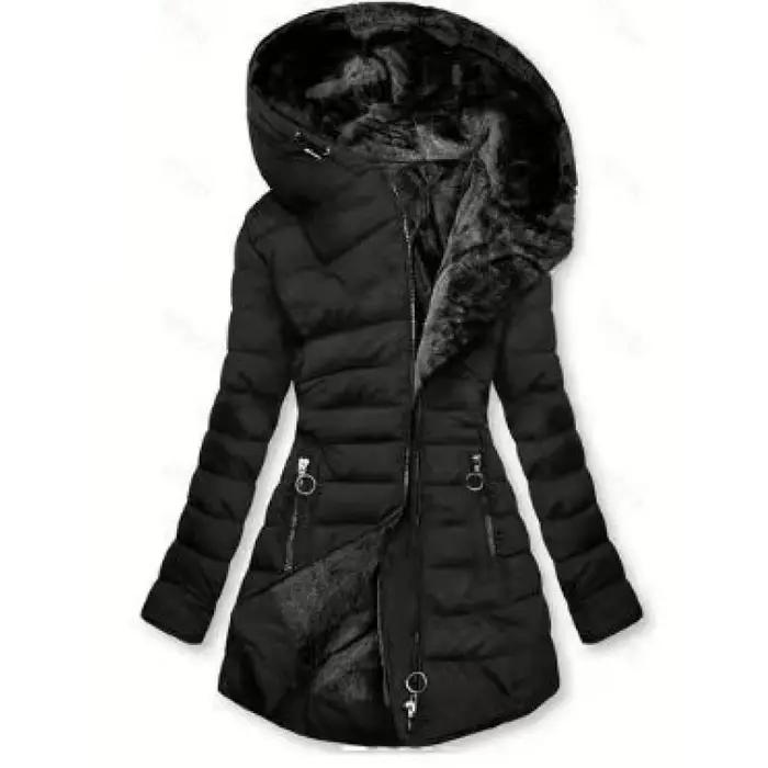 Nouvelle veste en coton mi-longue pour femme, collection automne-hiver 2026, cintrée, ajustée, à cap