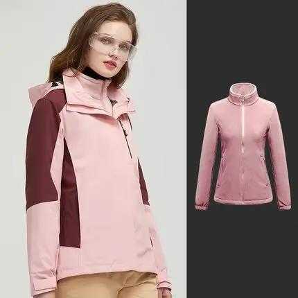 Queshark-Ensemble veste 3 en 1 pour femme, manteau de cyclisme, veste perfecsmile, imperméable, coup