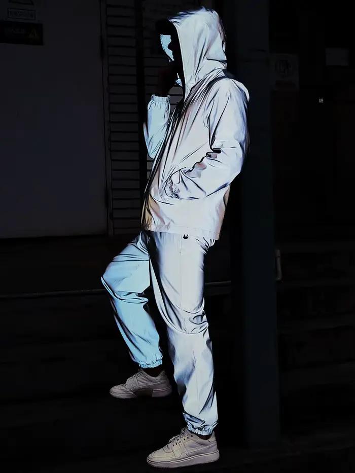 Ensemble veste réfléchissante de nuit pour hommes et femmes, manteaux de course imperméables pour Co