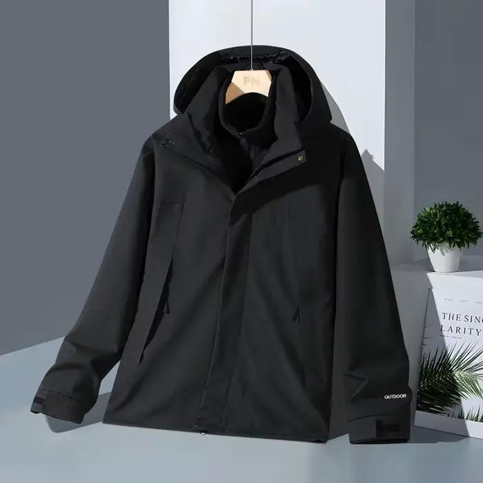 Veste d'assaut d'hiver en plein air trois en un avec polaire épaisse détachable deux pièces veste d'