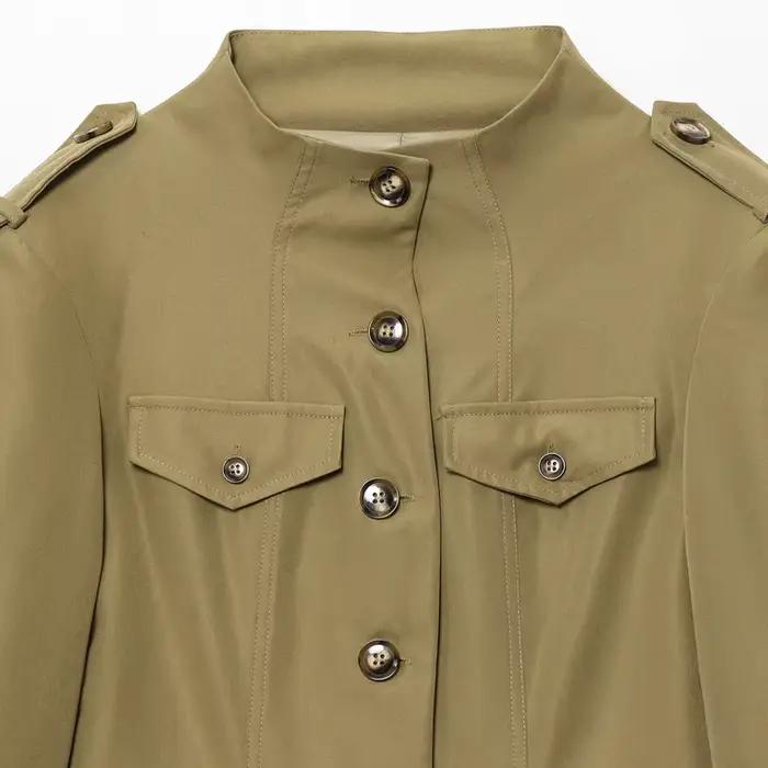 Veste femme kaki manteau femme vêtements d'extérieur femme à manches longues haut femmes 2025 automn