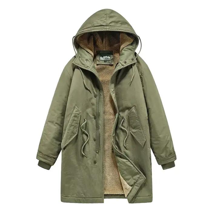 Nouveaux hommes d'hiver vestes à capuche avec col de fourrure polaire chaud longues vestes chaud Par