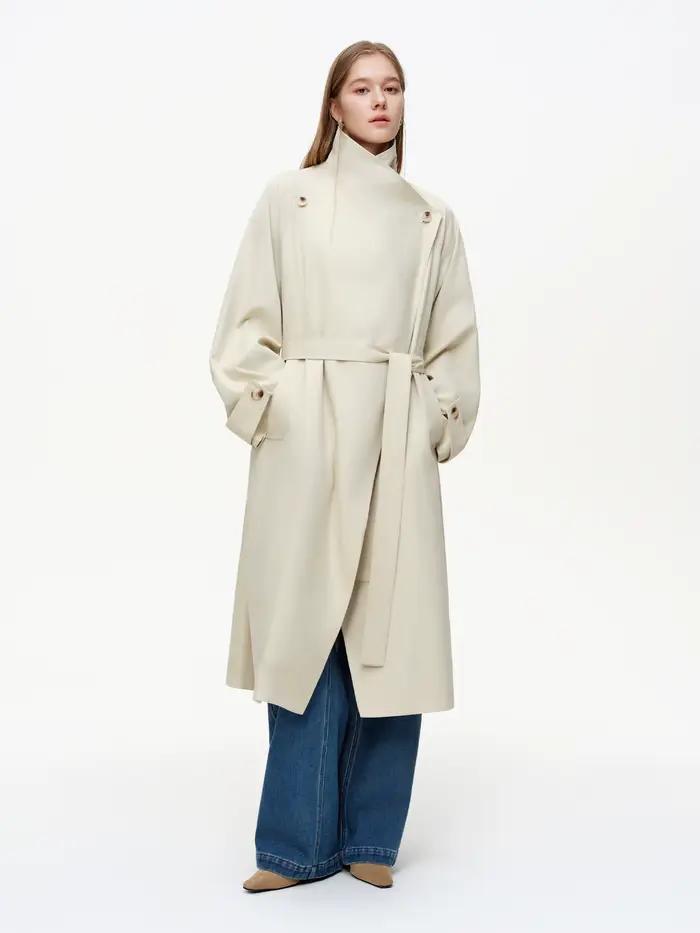 DUSHU – Trench-Coat de Style britannique pour femmes, coupe cintrée, mi-long, vêtements d'extérieur,