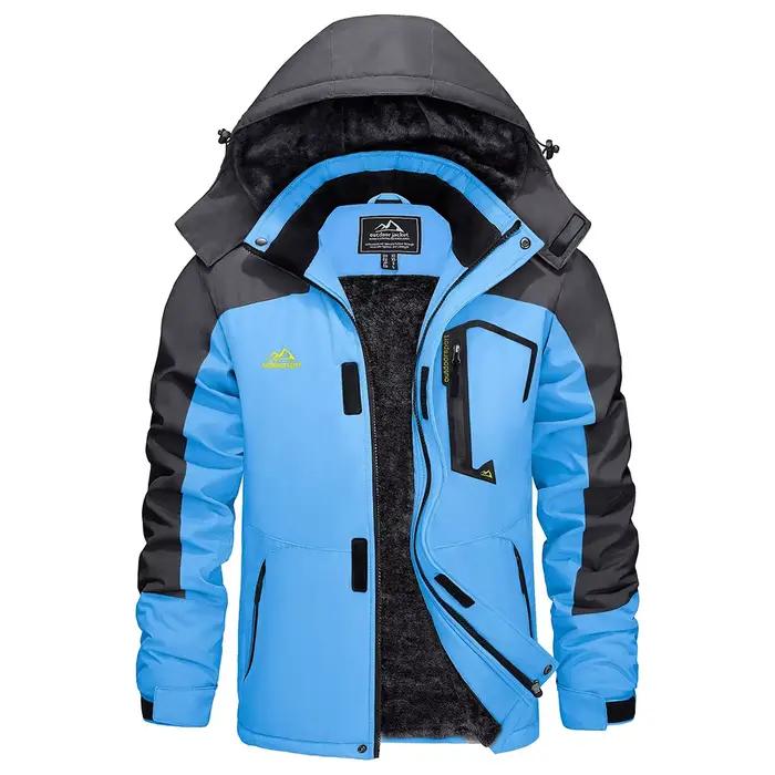 KEFITEVD Veste de Ski d'Hiver pour Hommes Imperméable, Chaude avec Doublure Épaisse en Polaire, Vest