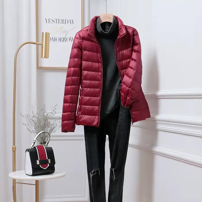 15 couleurs femme coupe ajustée courte Portable coupe-vent doudoune nouvelles femmes automne hiver e